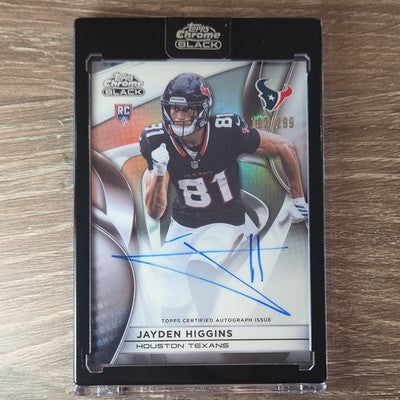 2025 Topps Chrome Black Jayden Higgins Houston Texans RC Auto /299