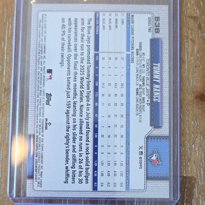 Tommy Nance 2026 Topps Series 2 Holo Foil