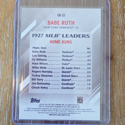 Topps 2026 Topps Series 2 Babe Ruth New York Yankees Crooked Numbers #CN-22