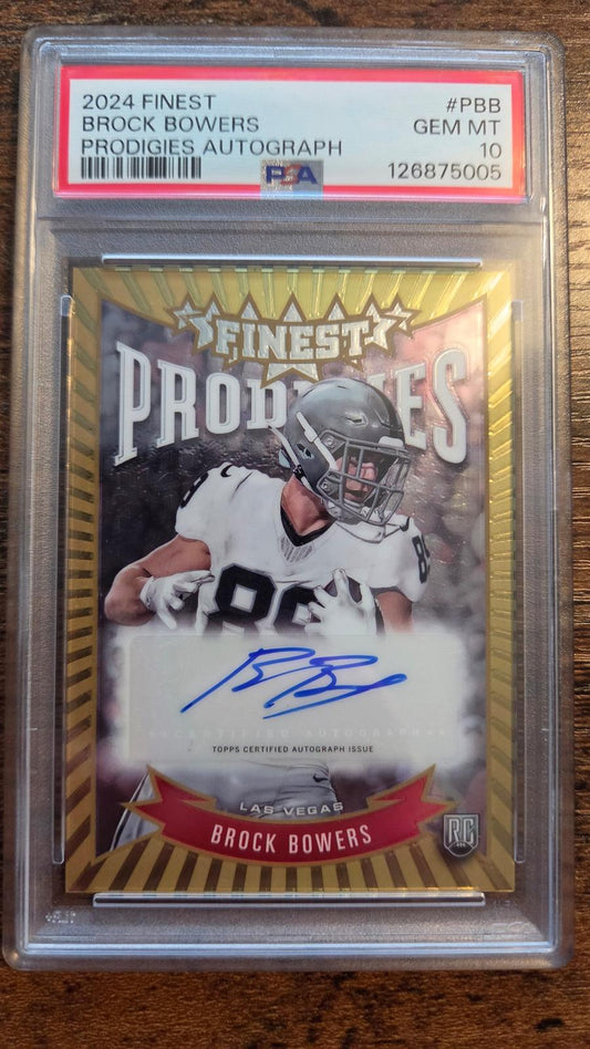 2024 Finest #P-BB Brock Bowers Prodigies Autographs Refractor PSA 10