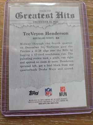 2026 Topps Flagship TreVeyon Henderson Greatest Hits