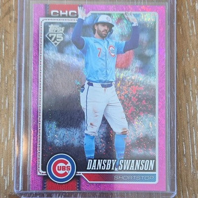 2026 Topps Series 2 Dansby Swanson Chicago Cubs Pink Sparkle #550