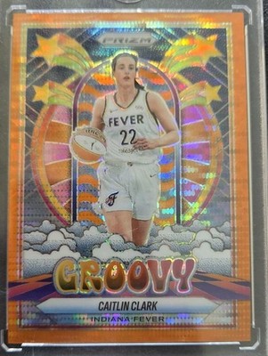 2025 Prizm Caitlin Clark Groovy Orange Pulsar /75
