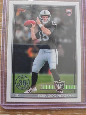2026 Topps Flagship Fernando Mendoza - 1991 Topps Football Rookies