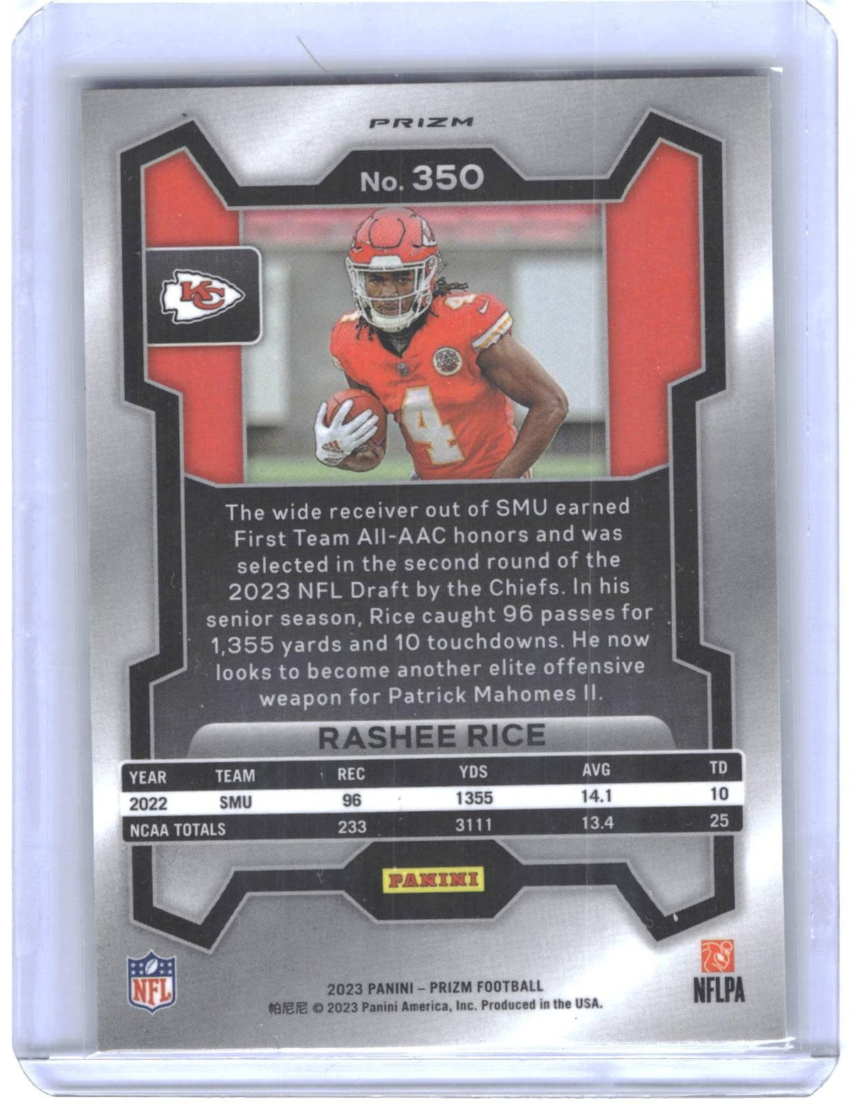 2023 Panini Prizm #350 Rashee Rice Black and White Checker