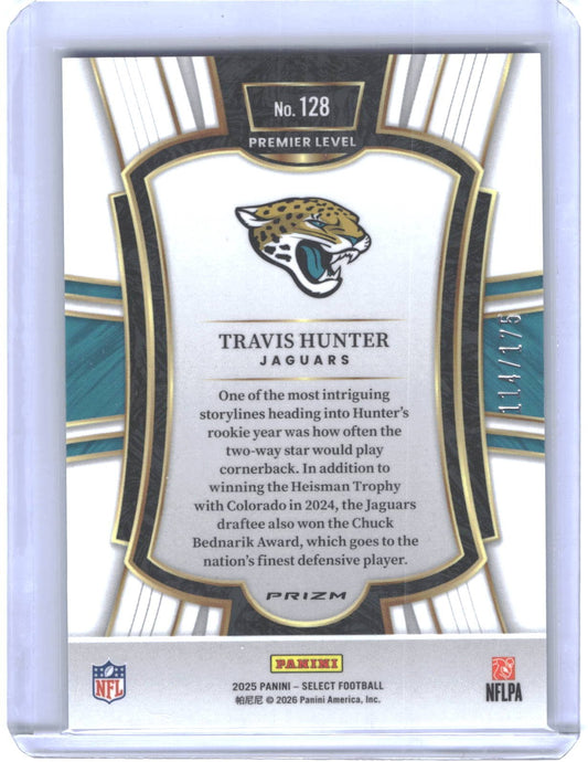 2025 Panini Select #128 Travis Hunter Blue Prizm #/175