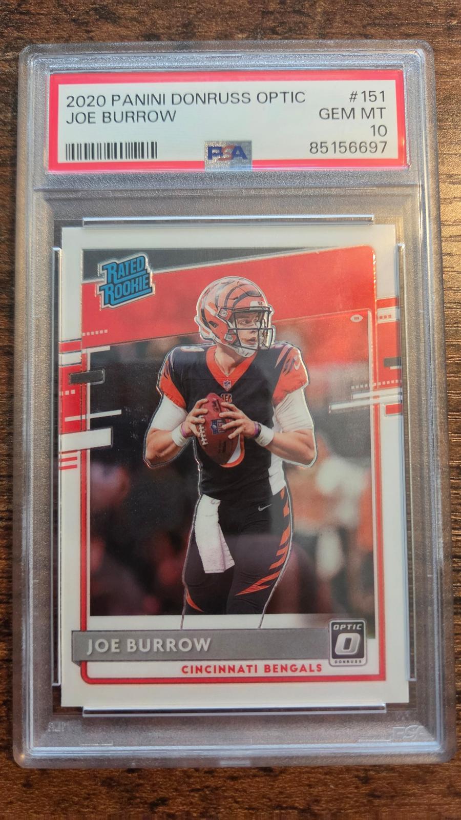 2020 Donruss Optic #301 Joe Burrow Rated Rookie Variations PSA 10